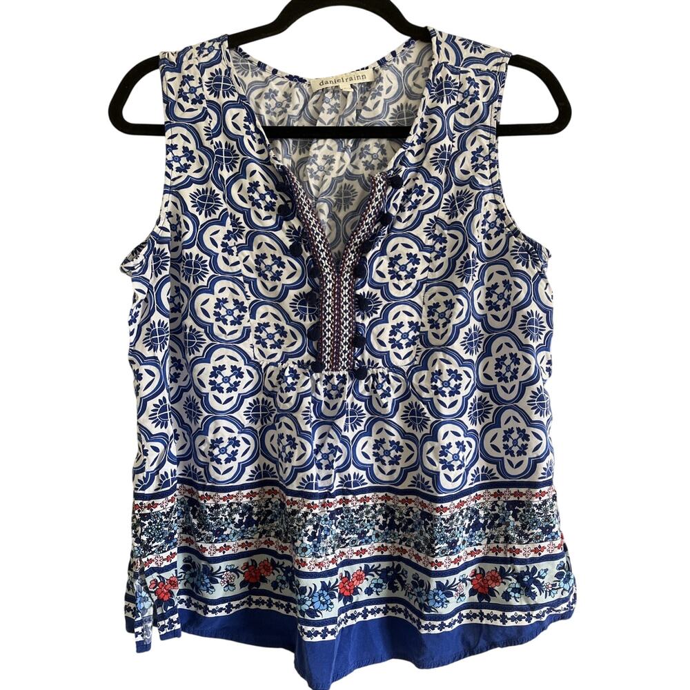 Daniel Rainn Women's Boho Sleeveless Rayon Top Size L